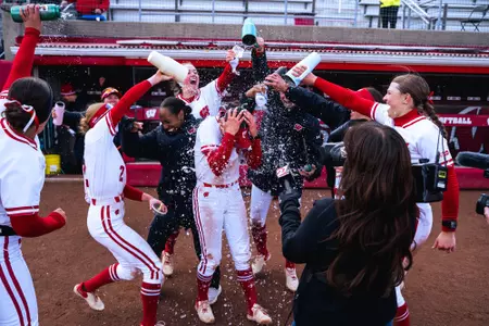 Kaylie Whidden getting drenched during interview