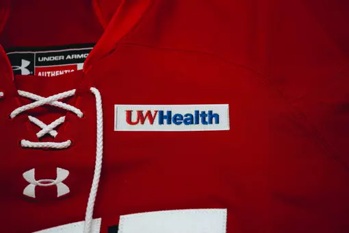 UW Health jersey patch for Wisconsin women's sports