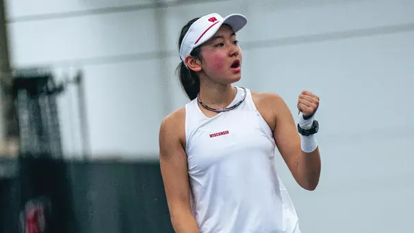 Kaede Usui celebrates after a point