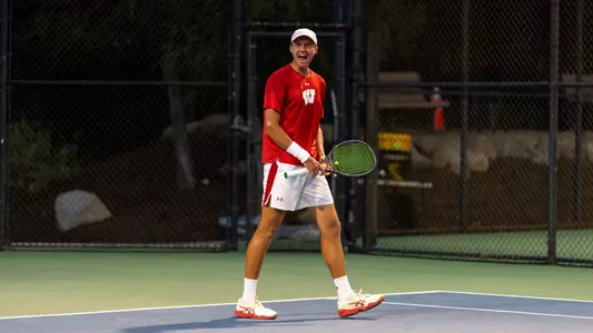 Tomas Zlatohlavek celebrates a point