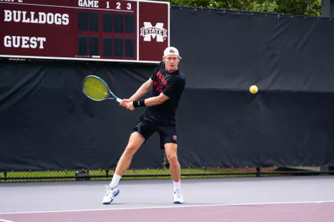 Wisconsin men's tennis practices in Starkville, Miss.