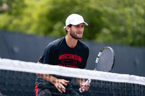 Wisconsin men's tennis practices in Starkville, Miss.