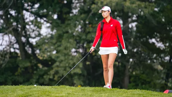 Tammy Wu stares down approach shot at practice