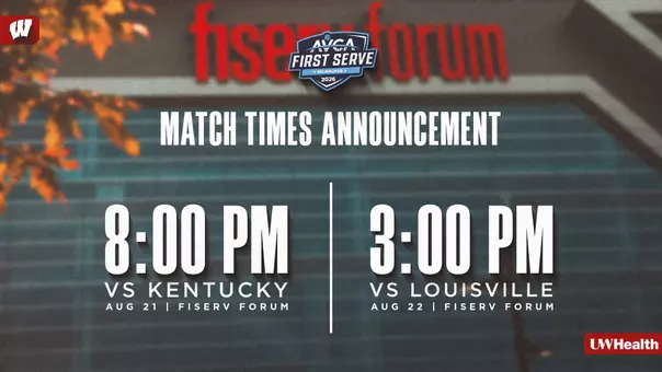 2026 AVCA First Serve Match Times Announcement Web Graphic