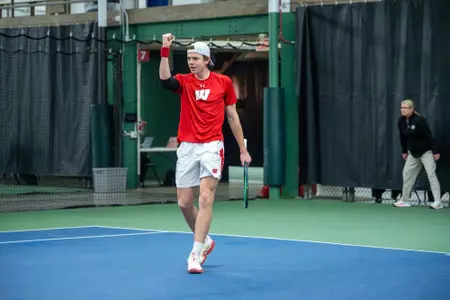 Ferdinand Kloesters celebrates a doubles point