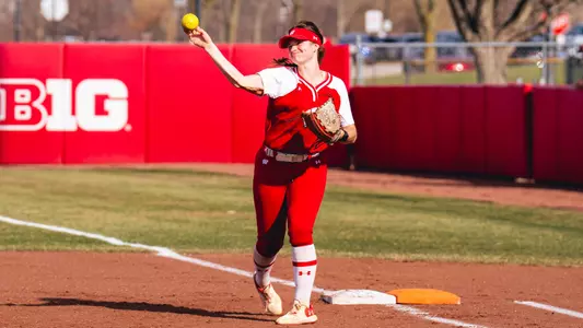 Jaclyn Showalter throws against Loyola Chicago.