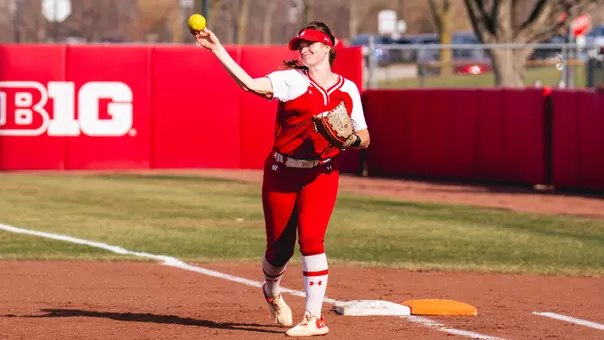 Jaclyn Showalter throws against Loyola Chicago.