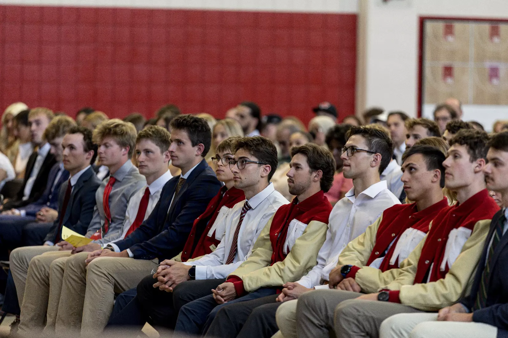 Athletes sit and watch the Class of 2026 Student-Athlete Graduation Ceremony