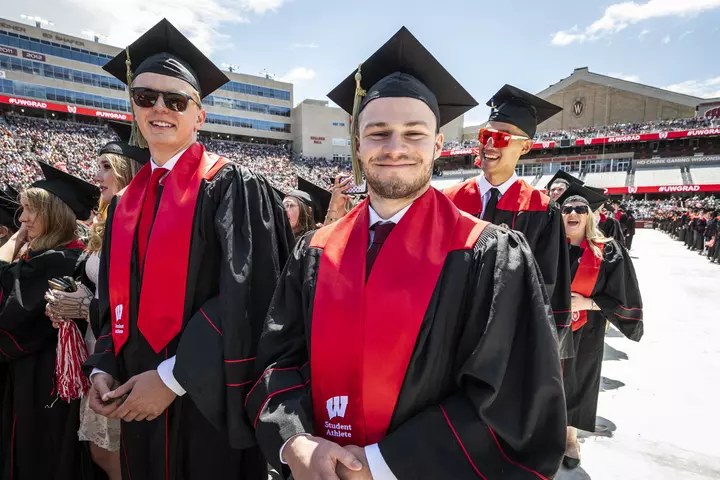 Student Athletes at UW Madison's 2026 spring commencement