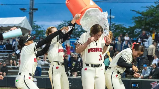 Hannah Conger walk-off celebration.