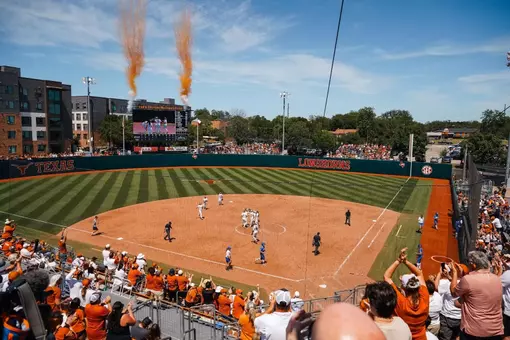 Wide stadium shot of Red & Charline McCombs Field in Austin, Texas