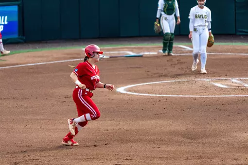 Hilary Blomberg trots the bases after a home run against Baylor in the NCAA Regionals in Austin, Texas