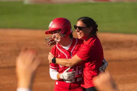 Addison Weary and Danielle Zymcoewitz celebrate