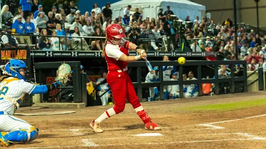 Hilary Blomberg hits against UCLA.
