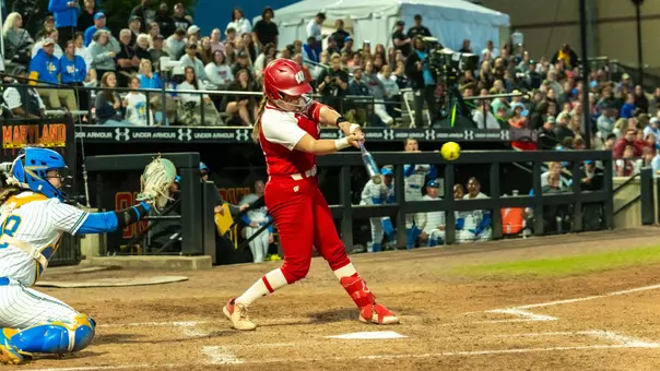 Hilary Blomberg hits against UCLA.