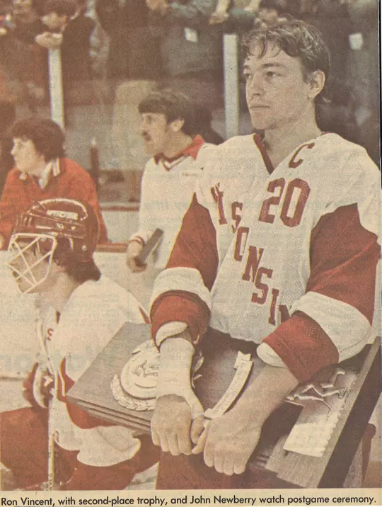 Ron Vincent with the 1982 NCAA Finalist trophy