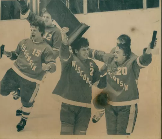 Ron Vincent celebrates 1981 NCAA Championship