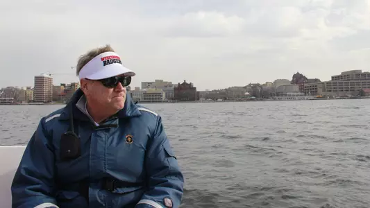 Chris Clark in front of Memorial Union