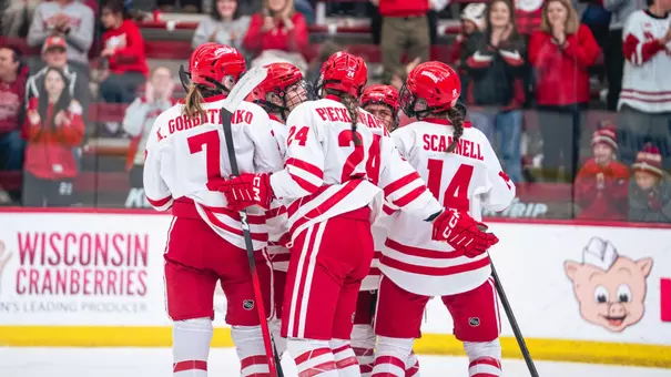 Badgers celebrate against Minnesota State on Oct. 26