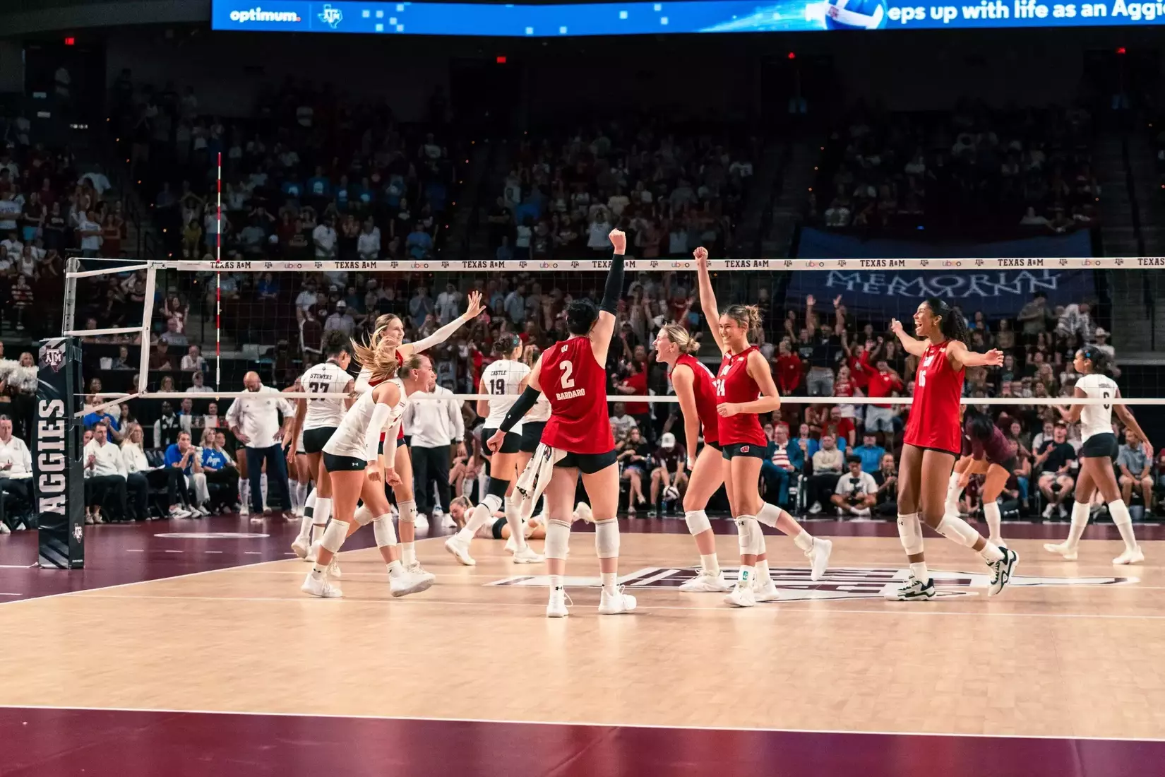 Badgers defeat Aggies in five sets
