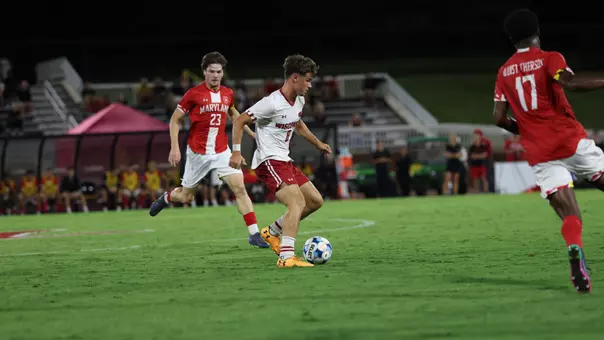 Matthew Zachemski plays the ball against Maryland