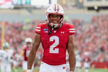 Wisconsin Badgers during a an NCAA college football game against Eastern Michigan Eagles, Sept. 19, 2026, in Madison, Wis. (Photo by David Stluka/Wisconsin Athletic Communications)
