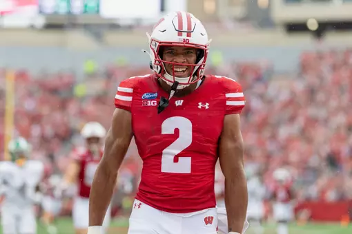 Wisconsin Badgers during a an NCAA college football game against Eastern Michigan Eagles, Sept. 19, 2026, in Madison, Wis. (Photo by David Stluka/Wisconsin Athletic Communications)