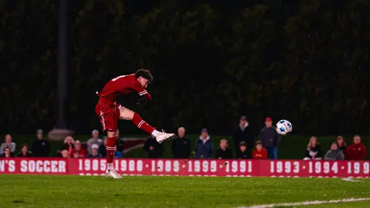 Isaac Brown-Samper takes a shot against Indiana