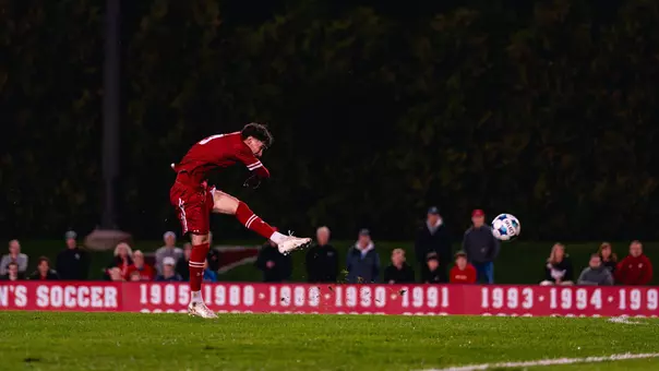 Isaac Brown-Samper takes a shot against Indiana