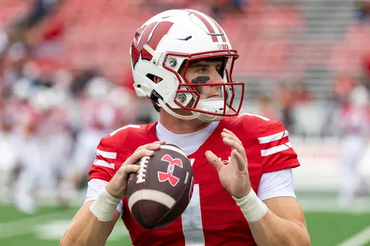 Colton Joseph warms up for a game against Eastern Michigan