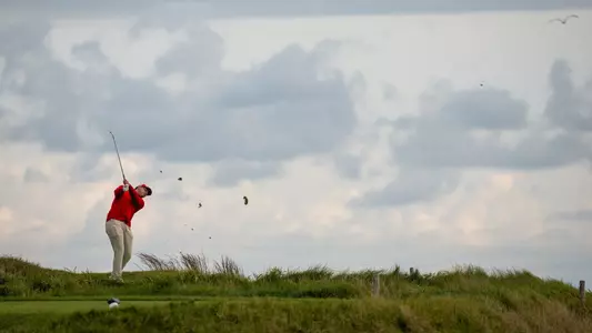 Joseph Gutierrez hits a drive at Whistling Straits on Sept. 21, 2026