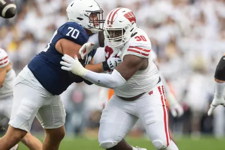 Charles Perkins (30) against Penn State