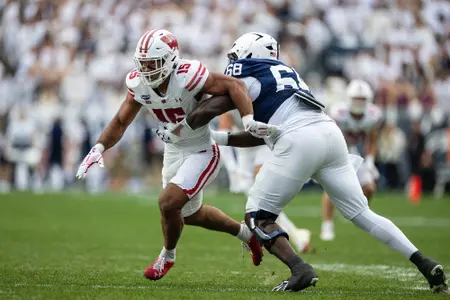 Sebastian Cheeks (15) plays against Penn State