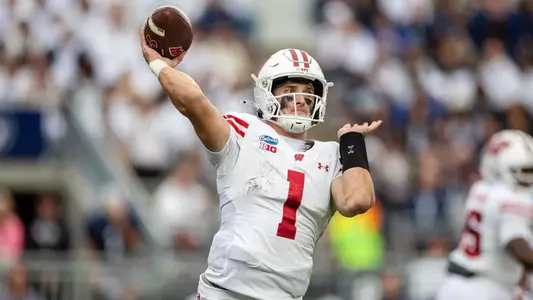 Colton Joseph (1) throws against Penn State