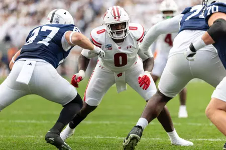 Justus Boone (0) plays against Penn State
