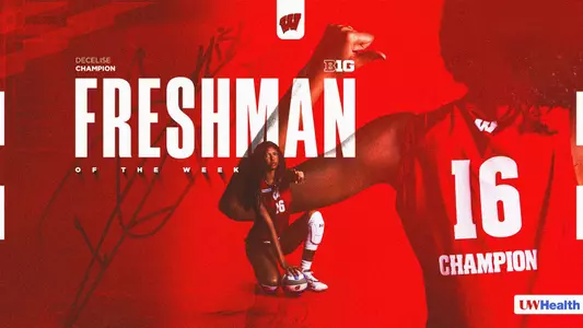 Decelise Champion Big Ten Freshman of the Week Web Graphic Sept. 28