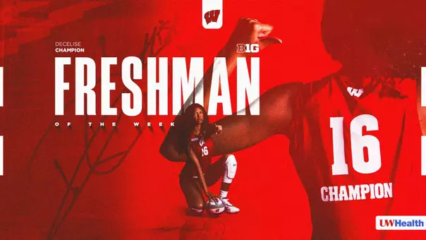 Decelise Champion Big Ten Freshman of the Week Web Graphic Sept. 28