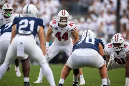 Cooper Catalano lines up against Penn State