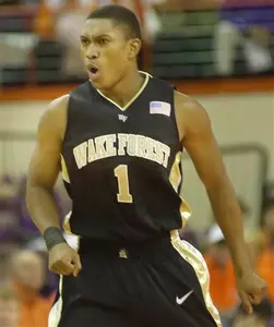 Justin Gray reacts after shooting a three pointer during the first half against Clemson.