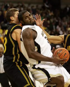 Eric Williams bulls his way to the basket against Appalachian State.