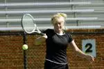 Katie Martzolf won the clinching match on Saturday against Old Dominion.