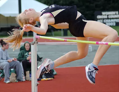 Molly Kennedy tied for first in the high jump, but leads the field of 14 in the heptathlon at the Deacon Combined Events Classic after day one. Three events remain to be scored on Friday.