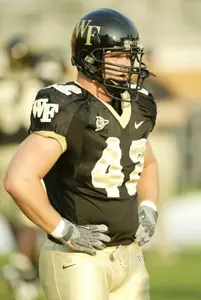 Matt Robinson was one of a handful of Deacon players to meet with the media on Tuesday.