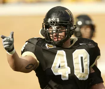 Jon Abbate played through hamstring and MCL injuries and a patched up nose to lead the Deacons in tackles.