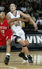 Corinne Groves led Wake Forest against Indiana with 19 points and 15 rebounds.