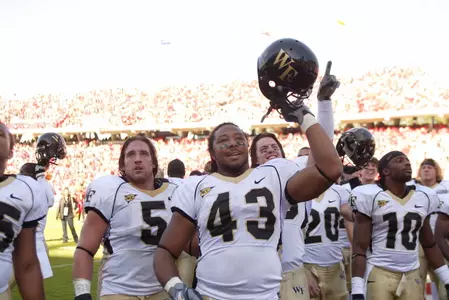 Stanley Arnoux was one of several Deacons to visit with the media on Tuesday.