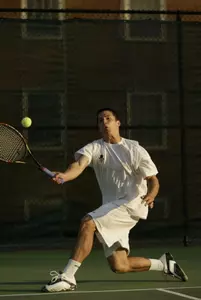 Brett Ross' victory at number three singles clinched a 6-1 victory against William & Mary on Saturday