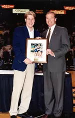 Hunter Kemper with athletic director Ron Wellman
