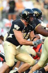 Steve Justice was selected as the Atlantic Coast Conference Offensive Lineman of the Week.