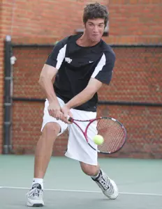 Steven Forman (above) and Andrew Hamar won their match at number three doubles.
